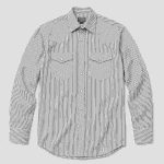 Get Men’s Navy White Pin Stripe Western Yoke Shirt | The Cowboy Legend